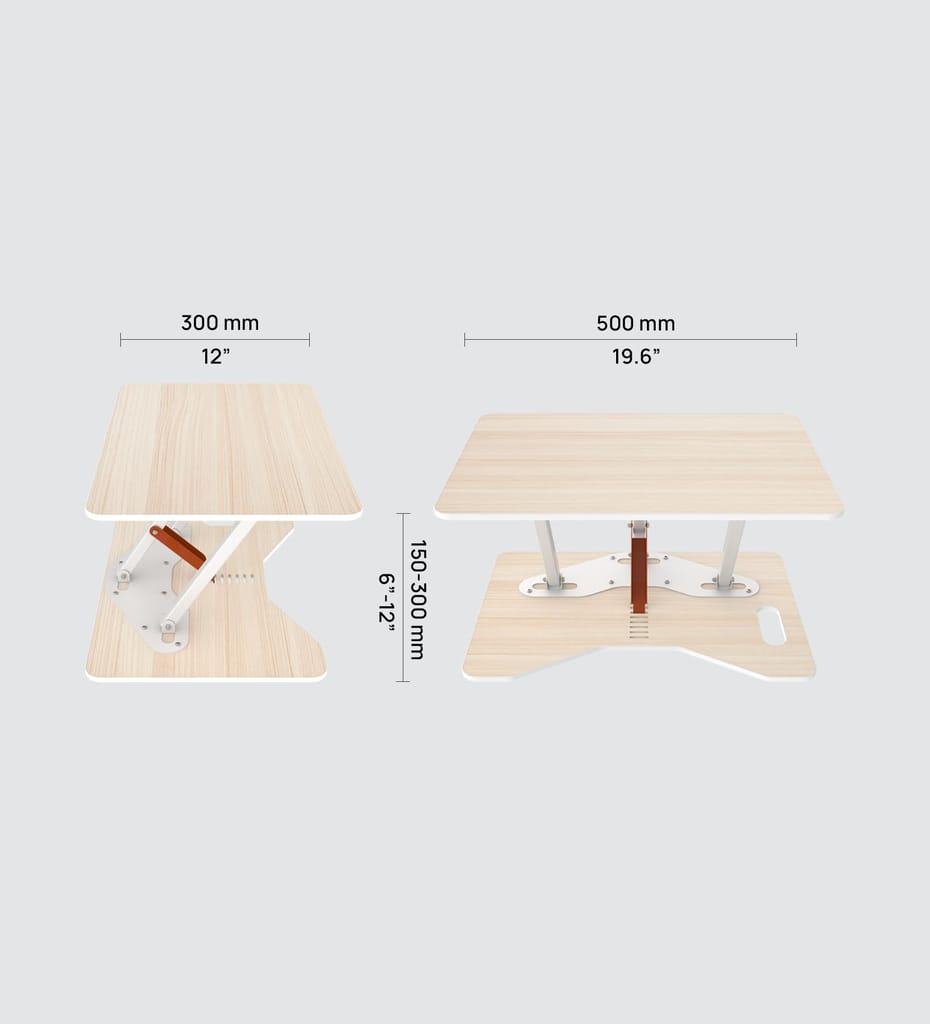 Opus Indigo Mudra Tablet Compact Multipurpose Laptop Table for Children and Floor Work Foldable & Portable with Adjustable Height Sit & Stand Desk Converter Engineered Wood Table Top - Pine Colour