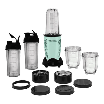Croma Personal 400 Watt 5 Jars Blender (21500 RPM, Overload Protection, Teal Green)