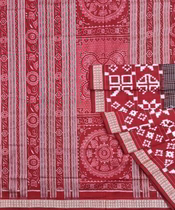 Maroon Coffee Sambalpuri Handwoven Silk Saree SFSSAR1386