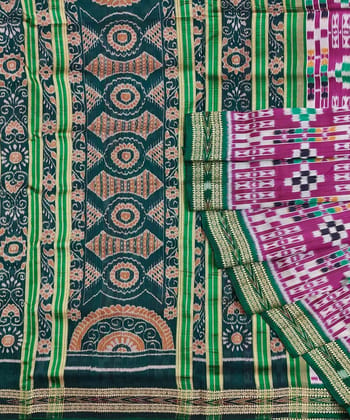 Purple Green Handwoven Khandua Silk Saree SFSSAR1219