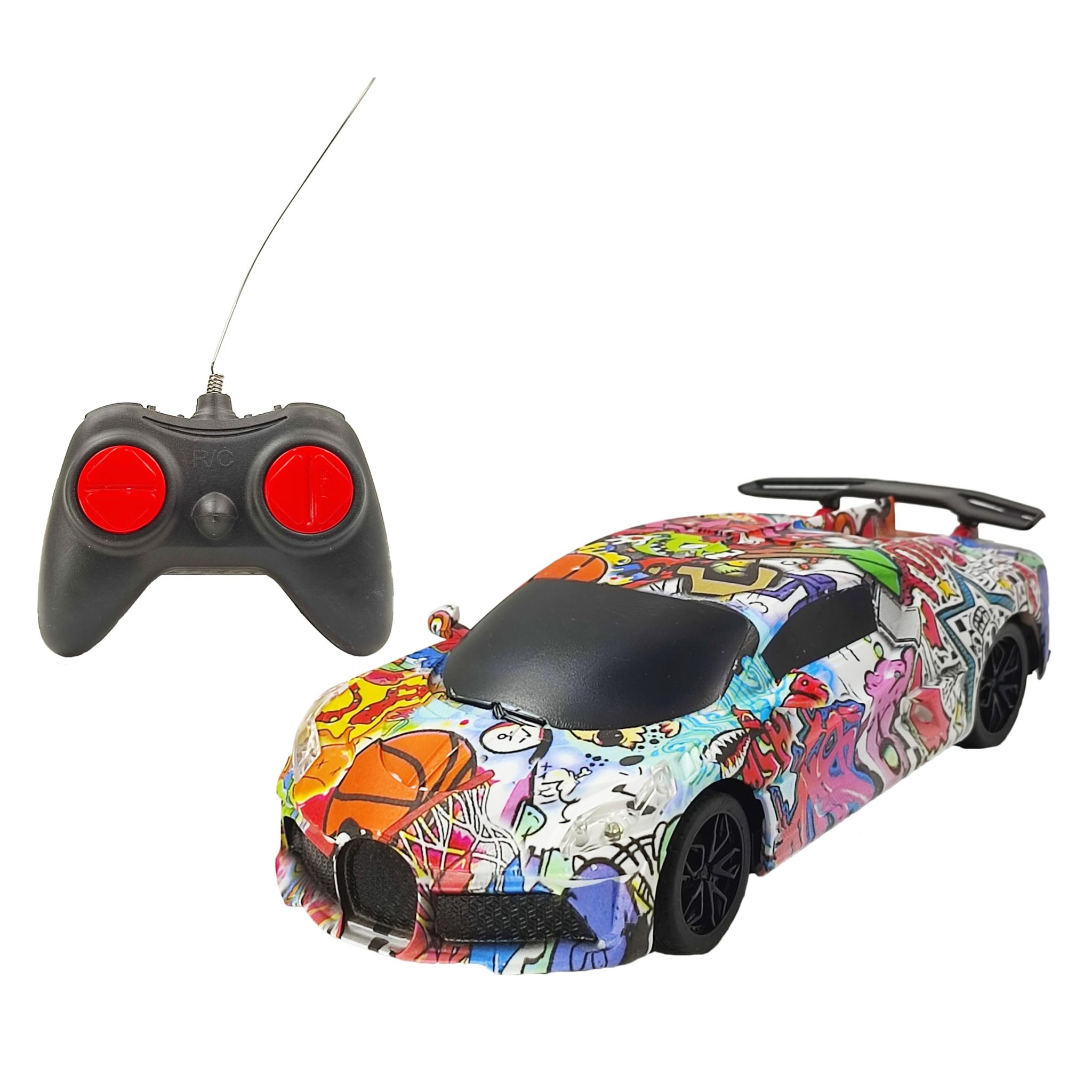 Humaira RC Compete Graffiti Style Sports Remote Control Car 4 Channel High Speed Wireless 1:24 Scale Toy Gift for Kids