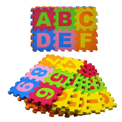 Humaira Mini Puzzle Eva Foam Mat for Kids, Interlocking Learning Alphabet and Number Mat for Kids, 36 Pcs, Multi-Color (4x4 Inch) Humaira Mini Puzzle Eva Foam Mat for Kids, Interlocking Learning Alphabet and Number Mat for Kids, 36 Pcs, Multi-Color (4x4 Inch)