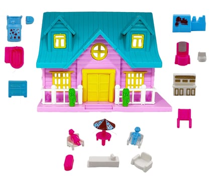 Humaira Plastic Funny Doll House Play Set for Girls Kids, Openable Door with Furniture Fixtures and Accessories Humaira Plastic Funny Doll House Play Set for Girls Kids, Openable Door with Furniture Fixtures and Accessories