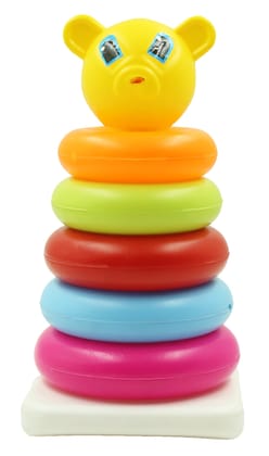 Humaira Plastic Teddy Stacking Ring Educational Tower Construction Toy, Brain Development Toy, Multicolor, 9 Rings for Babies, Kids, Toddlers Humaira Plastic Teddy Stacking Ring Educational Tower Construction Toy, Brain Development Toy, Multicolor, 9 Rings for Babies, Kids, Toddlers