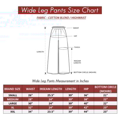 fabcoast High Waist Wide Leg Loose Relaxed fit Women Pants - Flare Style, Half Waistband, Soft and Breathable Fabric - Ideal for Casual and Formal Wear.