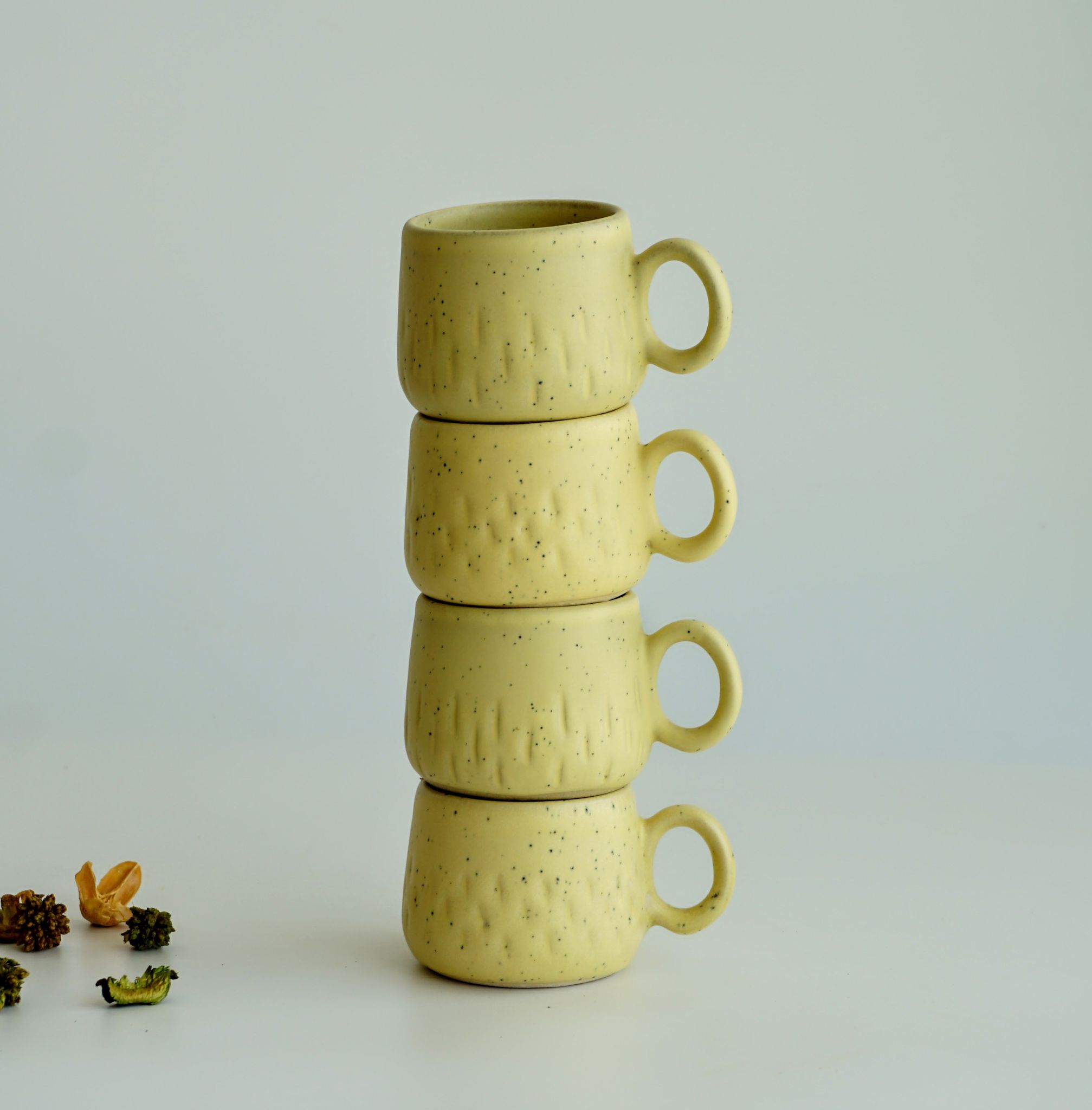 Yellow Fellow Teacups | Set of Four