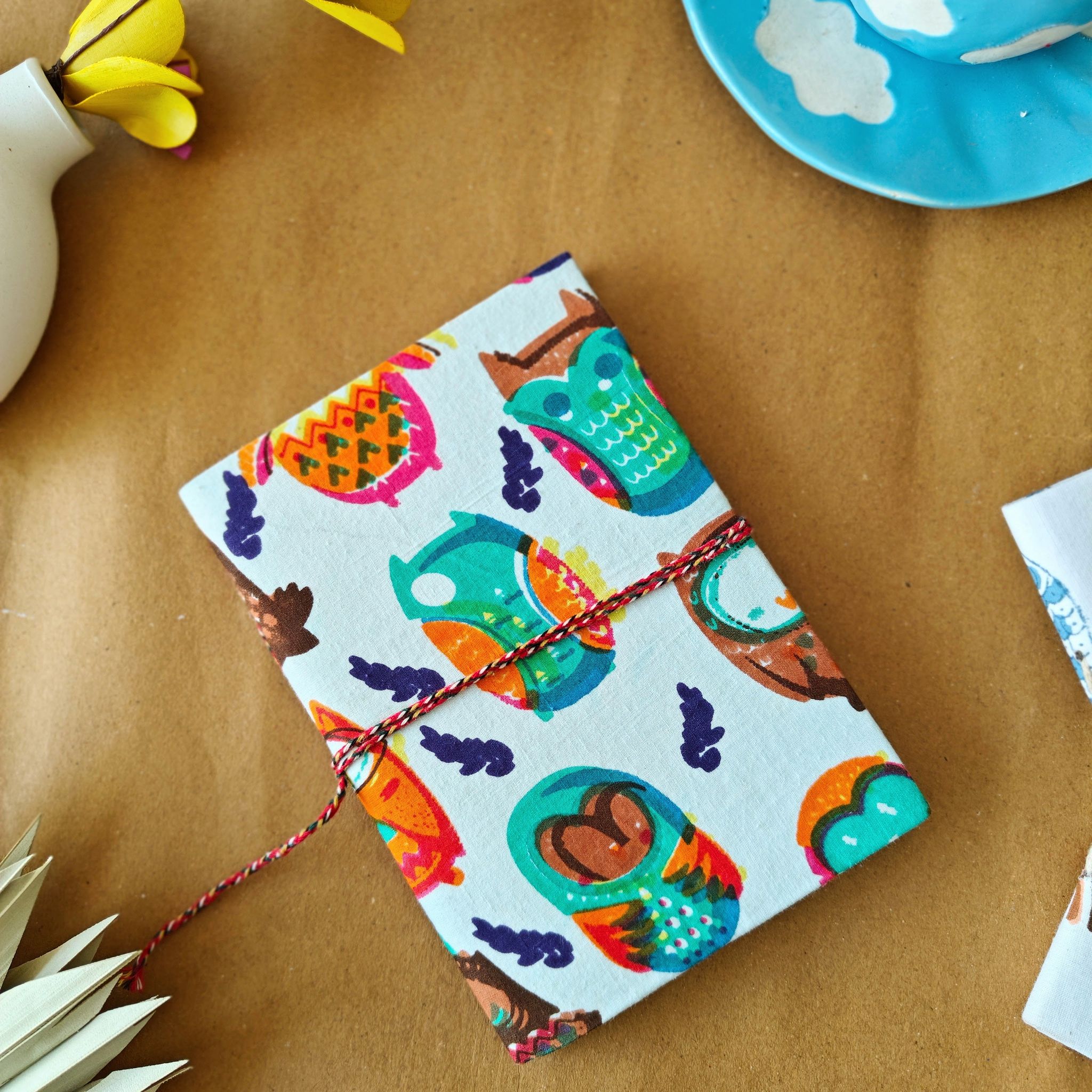 Owl Handblock Print Journal