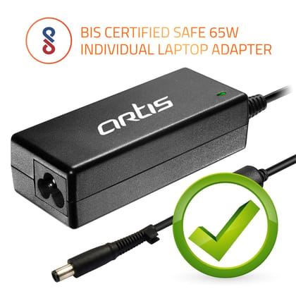 Artis AR501 65W Dell Laptop Charger/ Adaptor: Dell Big Pin (7.4x5.0mm), BIS Certified & Safe