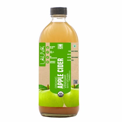 Lauva Organic Raw Apple Cider Vinegar - with strand of mother