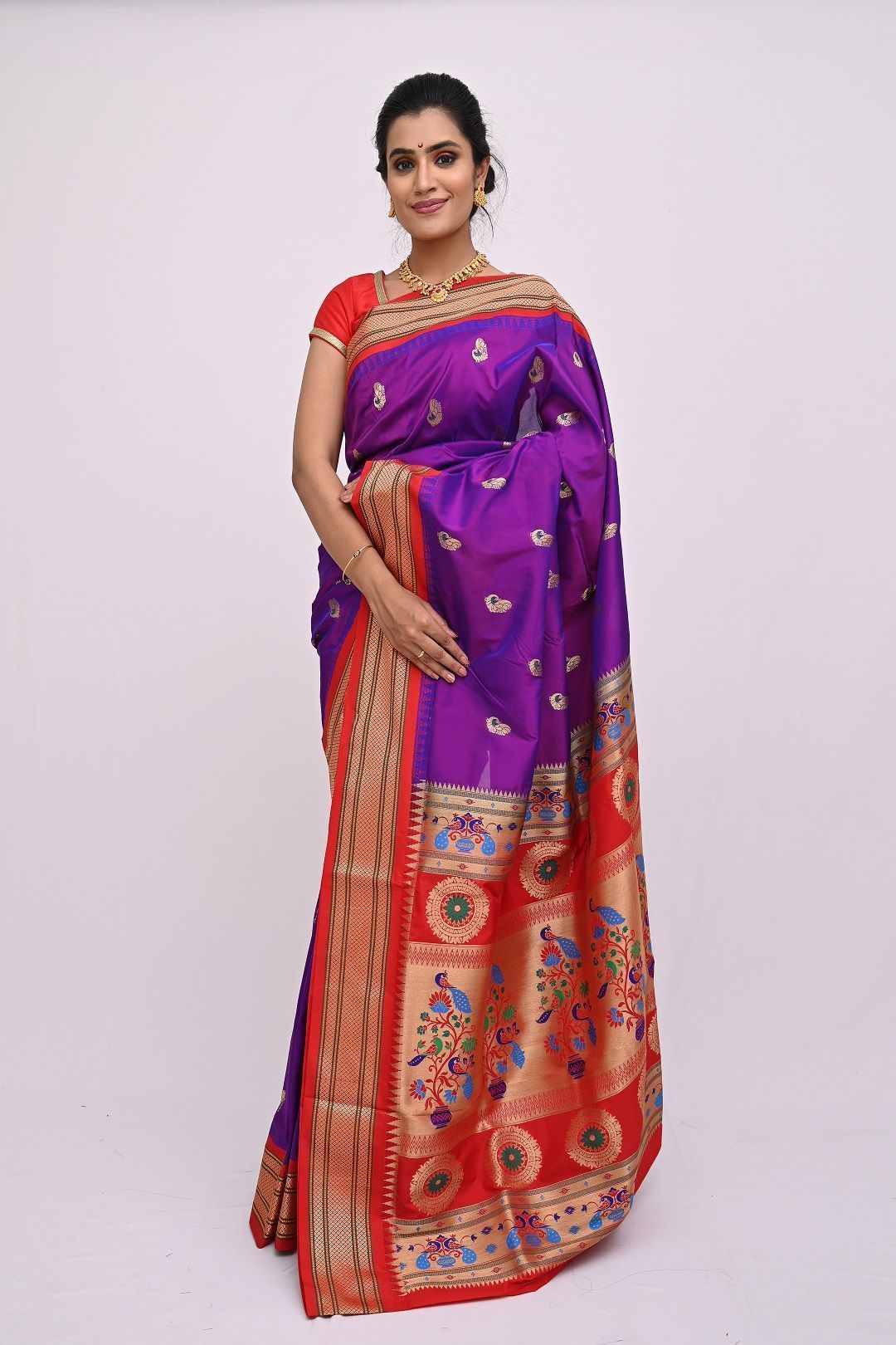Jamun Purple Pure Silk Paithani Saree