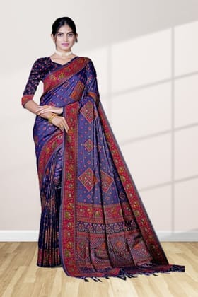 Pashmina Silk Saree Indigo Blue Pashmina Silk Saree Indigo Blue