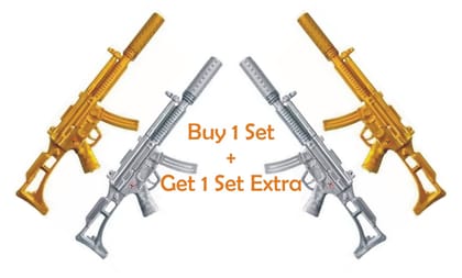 AryaRadha Fancy Pen Gun Design Gift Item, Multicolor | Quantity : 2 + 2 =4 Pcs