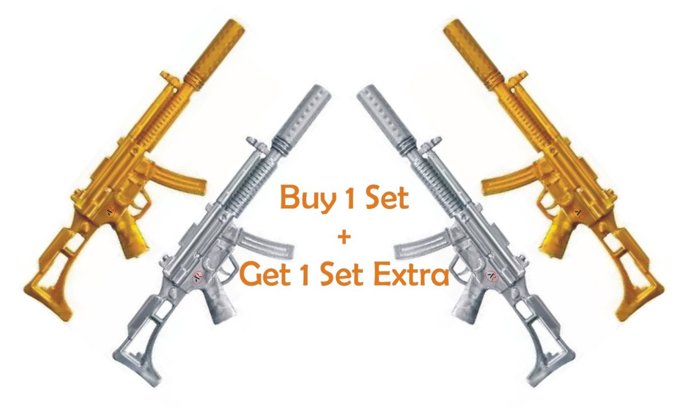 AryaRadha Fancy Pen Gun Design Gift Item, Multicolor | Quantity : 2 + 2 =4 Pcs