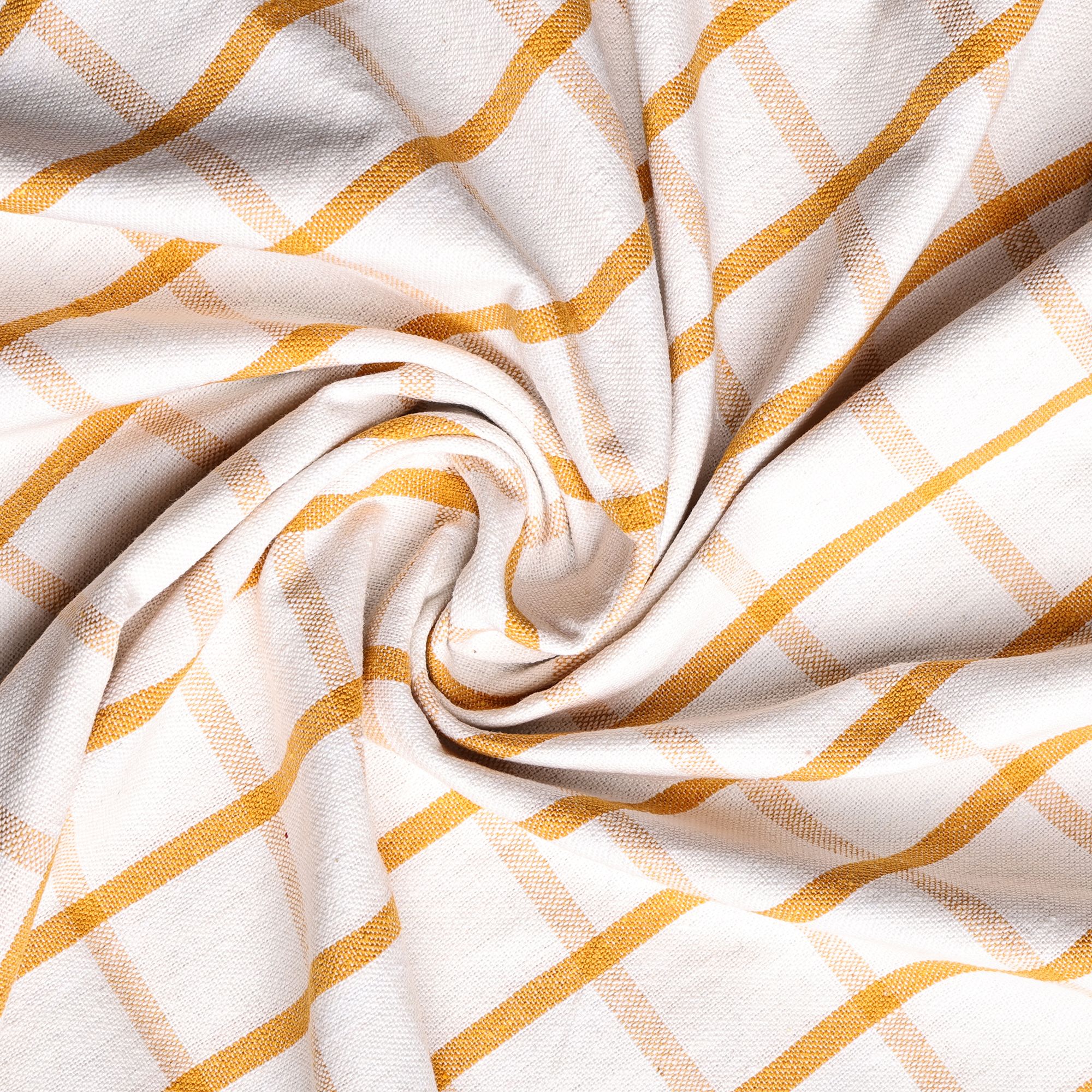 SME Handloom Cotton Bath Towels/Big Towel Comfort Bath Towel for Men and Women, Large Size Combo Pack of 2 (Blue & Orange White Stripe)