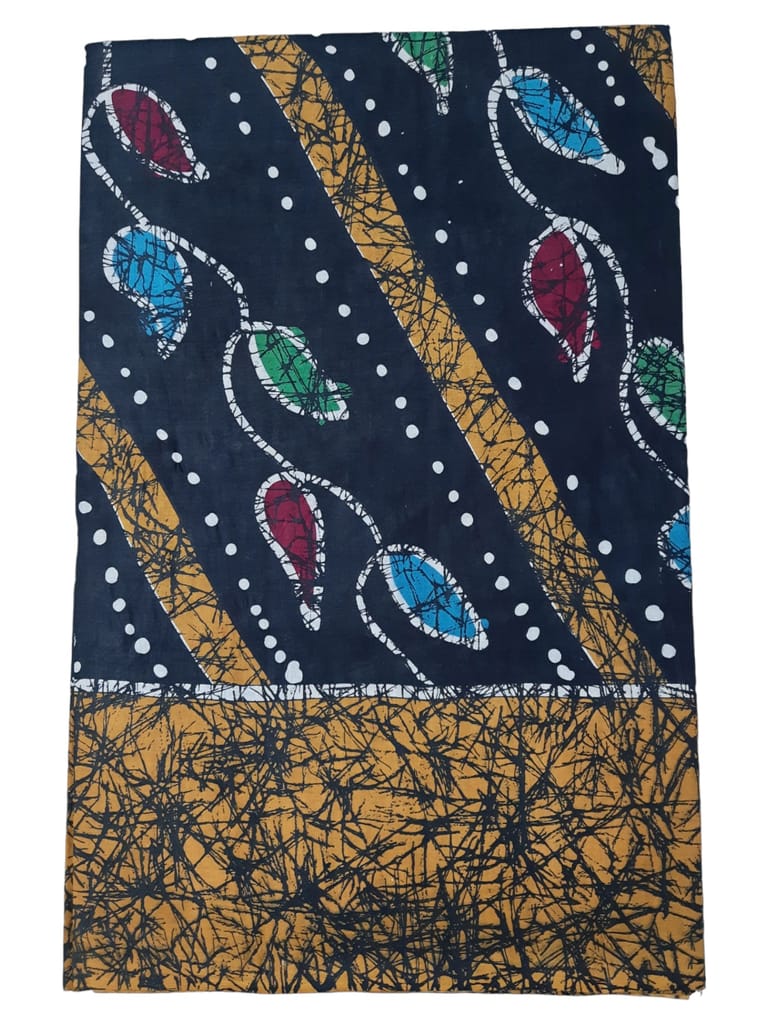 Pure cotton traditional Tie and Dye Madurai wax batik printed saree with blouse piece. - Sarees | Buy online on ZillyBuy