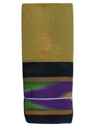 Uppada Kuppadam Mehandi Green handloom cotton silk saree with blouse piece.
