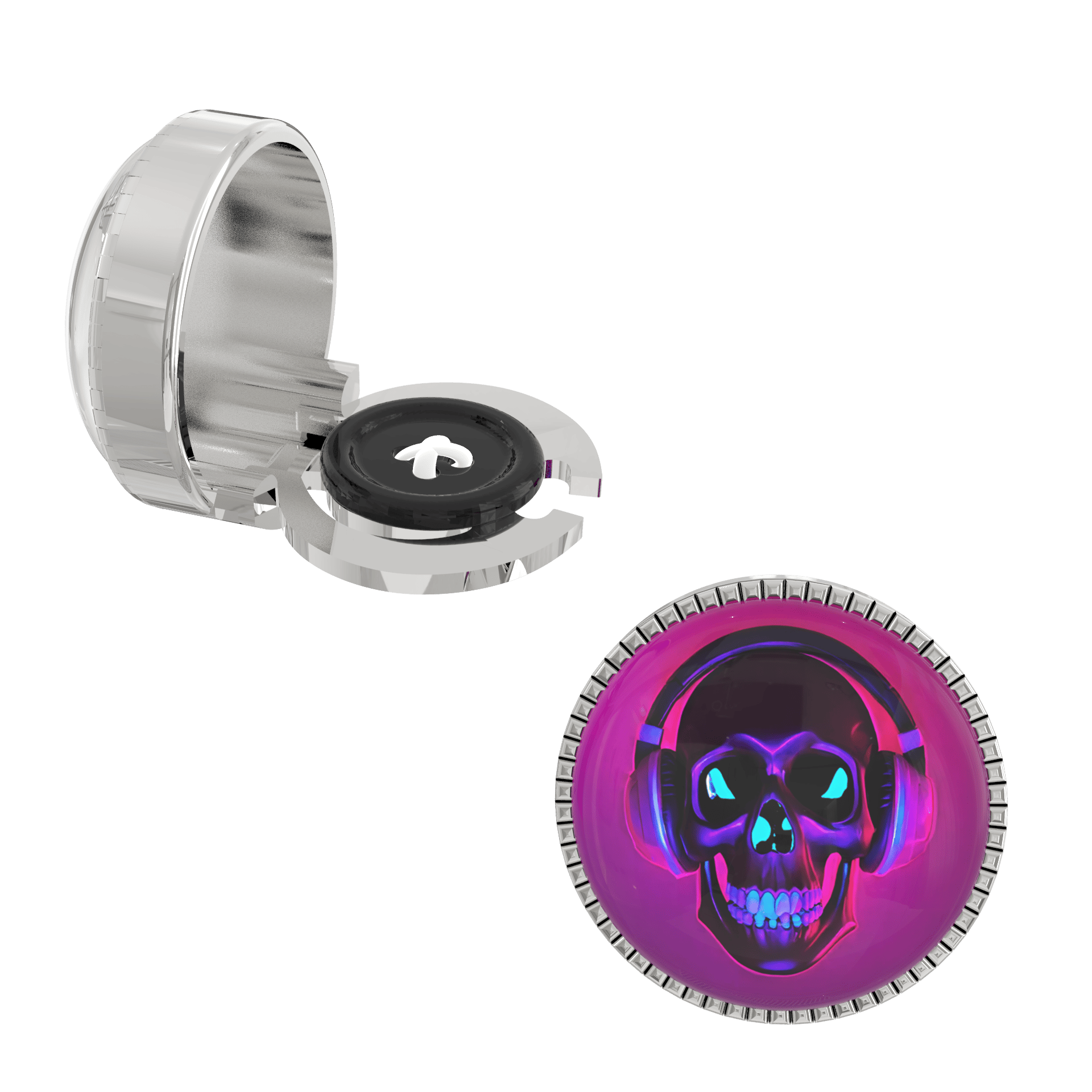 The Smart Buttons - Shirt Button Cover Cufflinks for Men - SkullBeat