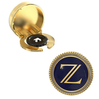 The Smart Buttons - Gold Colour Plated Shirt Button Cover Cufflinks for Men - Personalized Initials - Z
