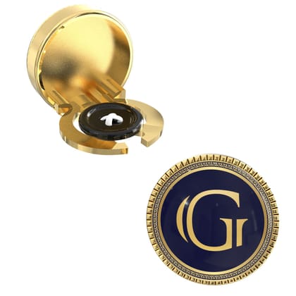 The Smart Buttons - Gold Colour Plated Shirt Button Cover Cufflinks for Men - Personalized Initials - G