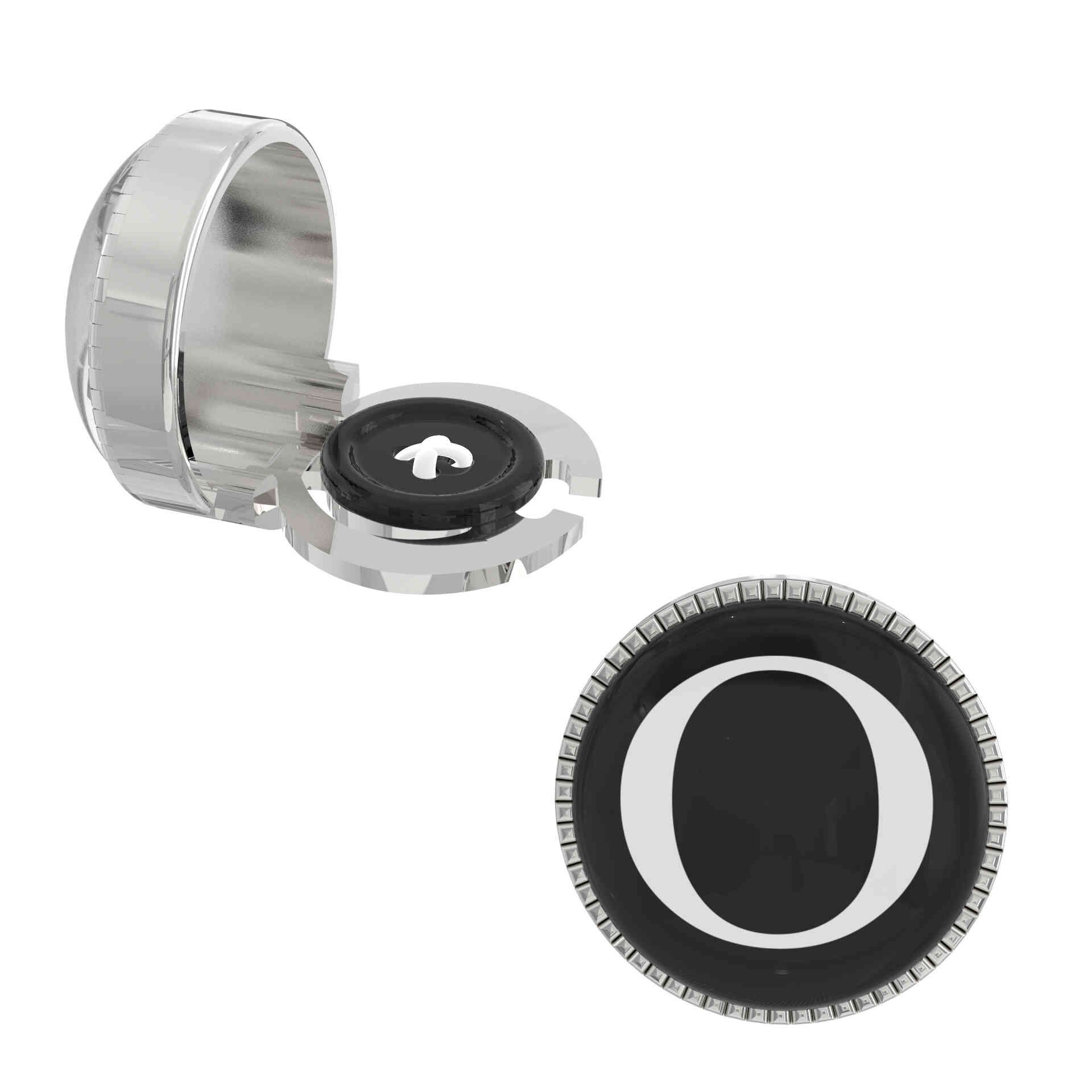 The Smart Buttons - Shirt Button Cover Cufflinks for Men - Personalized Initials - O