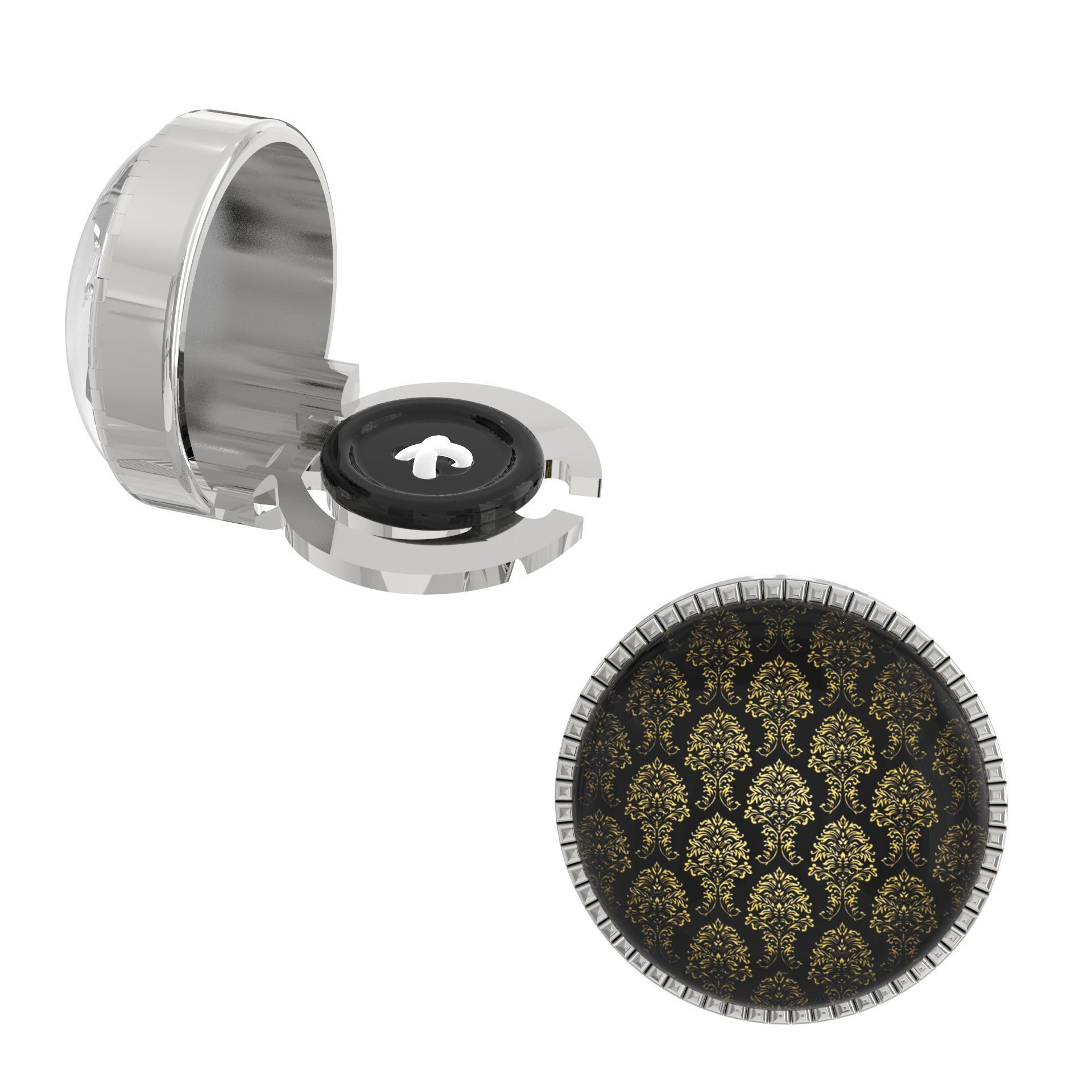 The Smart Buttons - Shirt Button Cover Cufflinks for Men - Golden Droplets Style