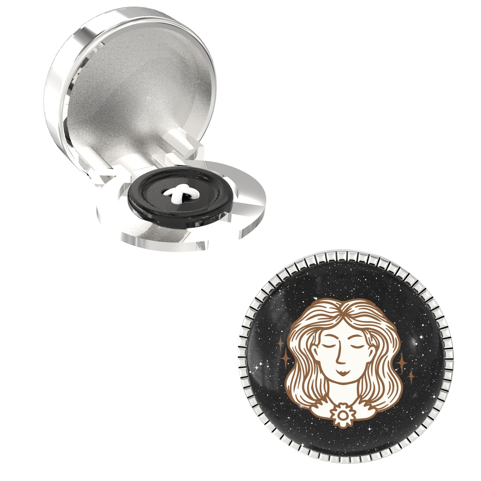 The Smart Buttons - Shirt Button Cover Cufflinks for Men - Virgo Style