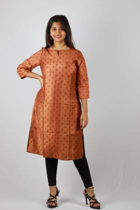 The Rashmi Shikha Brown Women Long Kurti