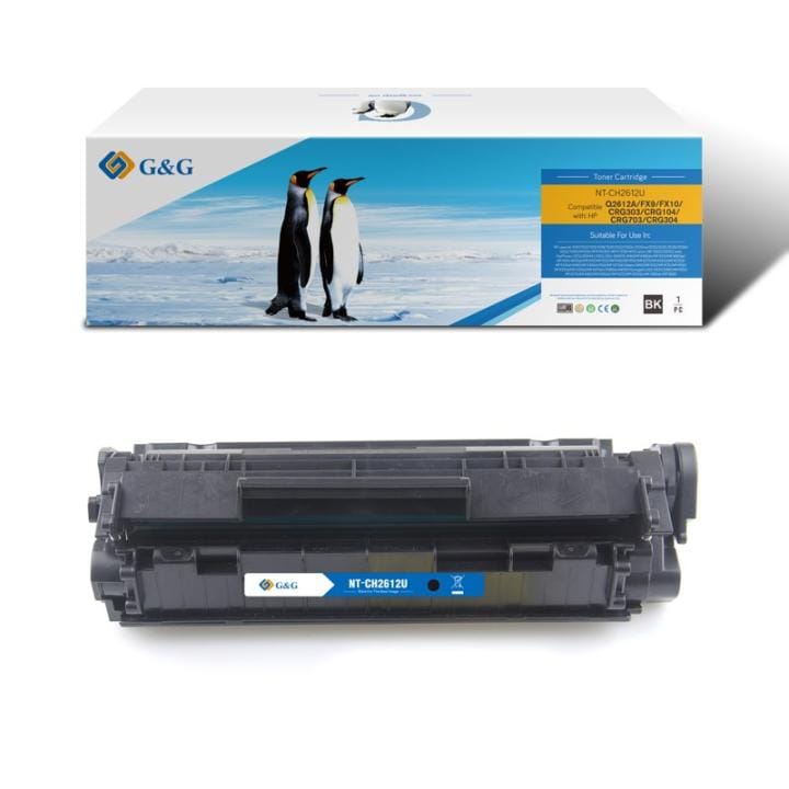 G&G 12A Compatible Black Toner Cartridge (HP 12A Q2612A) - Replaces HP Cartridges for Laser Printers