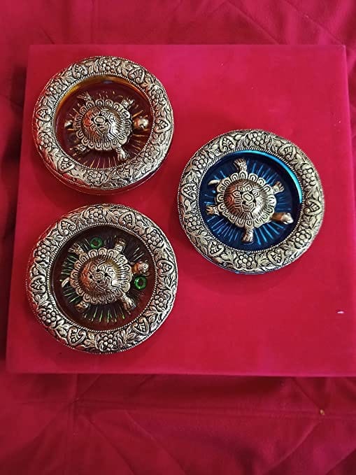 Patwari Arts Metal Glass Tortorise Agarbatti Stand for Home Temple Decoration , Pooja Decoration Agarbatti Stand.