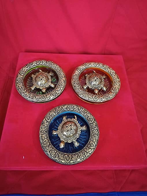 Patwari Arts Metal Glass Tortorise Agarbatti Stand for Home Temple Decoration , Pooja Decoration Agarbatti Stand.