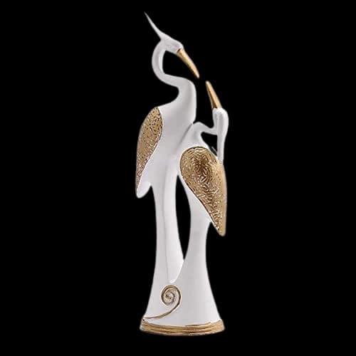 Handcrafted Swan Pair Statues for Romantic Home Decor and Tabletop Showpiece