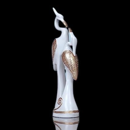 Handcrafted Swan Pair Statues for Romantic Home Decor and Tabletop Showpiece