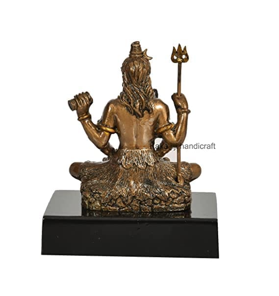 Patwari Arts 5 Inches Cold Cast Copper Pawti Shivaji Statue for Car Dashboard, Home Temple Idol.