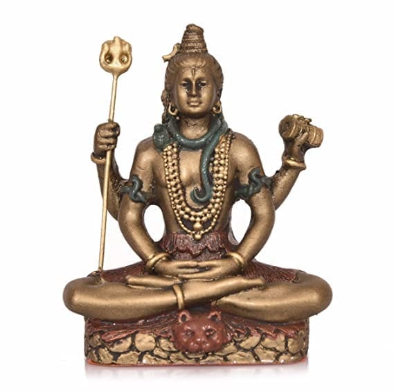 Patwari Arts Bronze Lord 3 Shiv Ji Murti/Statue for Pooja Room Home Temple Decor , Copper Color (Pack-1), 3 Inches Adiyogi (Shiva-1).