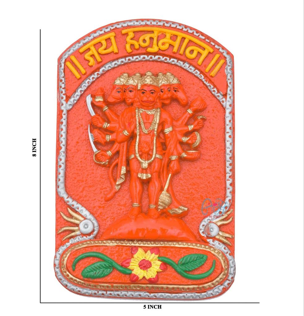 Lord Hanuman, Bajrangbali Marble Idol Statue for Home, Temple, & Car Dashboard.