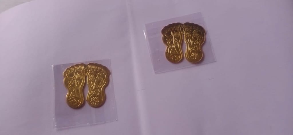 Elevate Your Diwali Pooja with Laxmi Charan Paduka: Ideal for Temple and Home Door Decor.