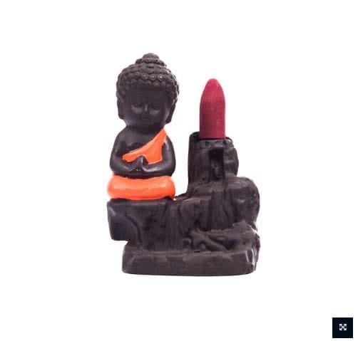 Polyresin Buddha Backflow Smoke Fountain with 10 Scented Backflow Cone for Buddha.