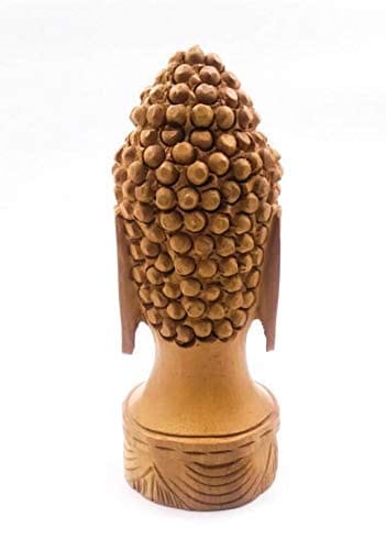 Wooden Lord Buddha Head - A Handcrafted Product for Home Decor (Made in India by Artisan) (5 Inches).