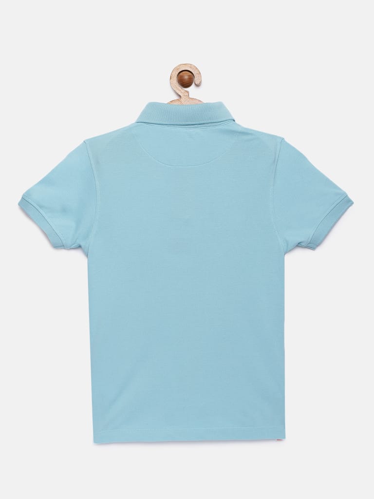 Boys Organic Cotton Applique Polo Collar T-shirt