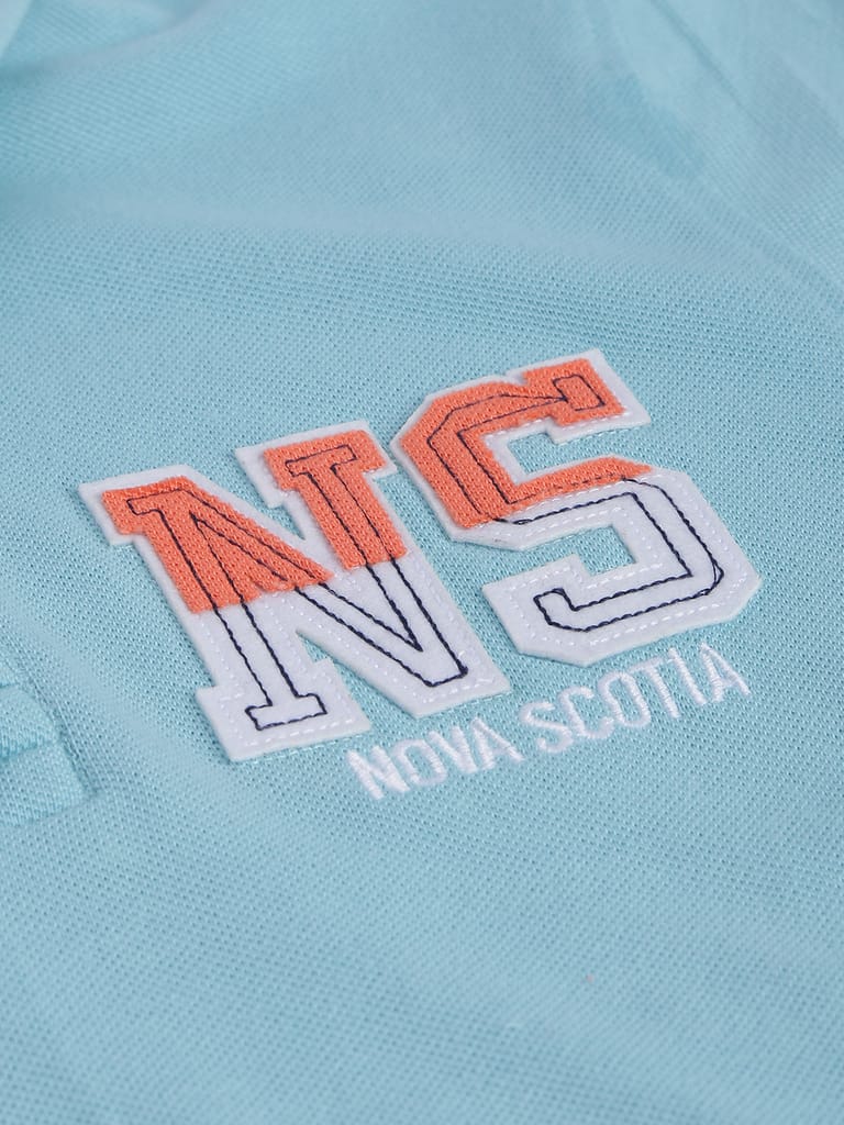 Boys Organic Cotton Applique Polo Collar T-shirt