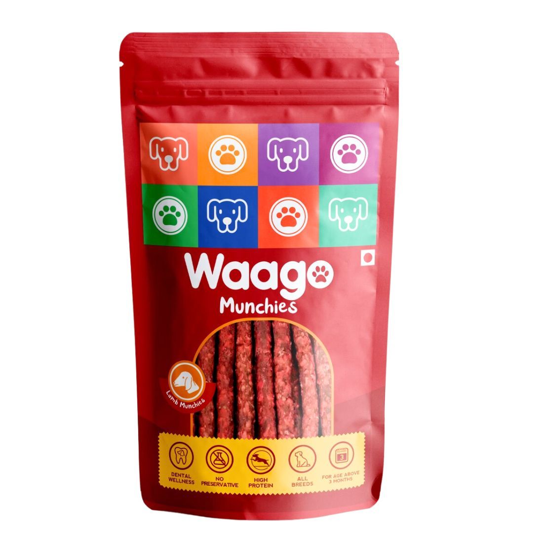 Waago Dog Chew Lamb Munchies 300 gm