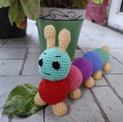 Crochet Handmade Caterpillar Toy