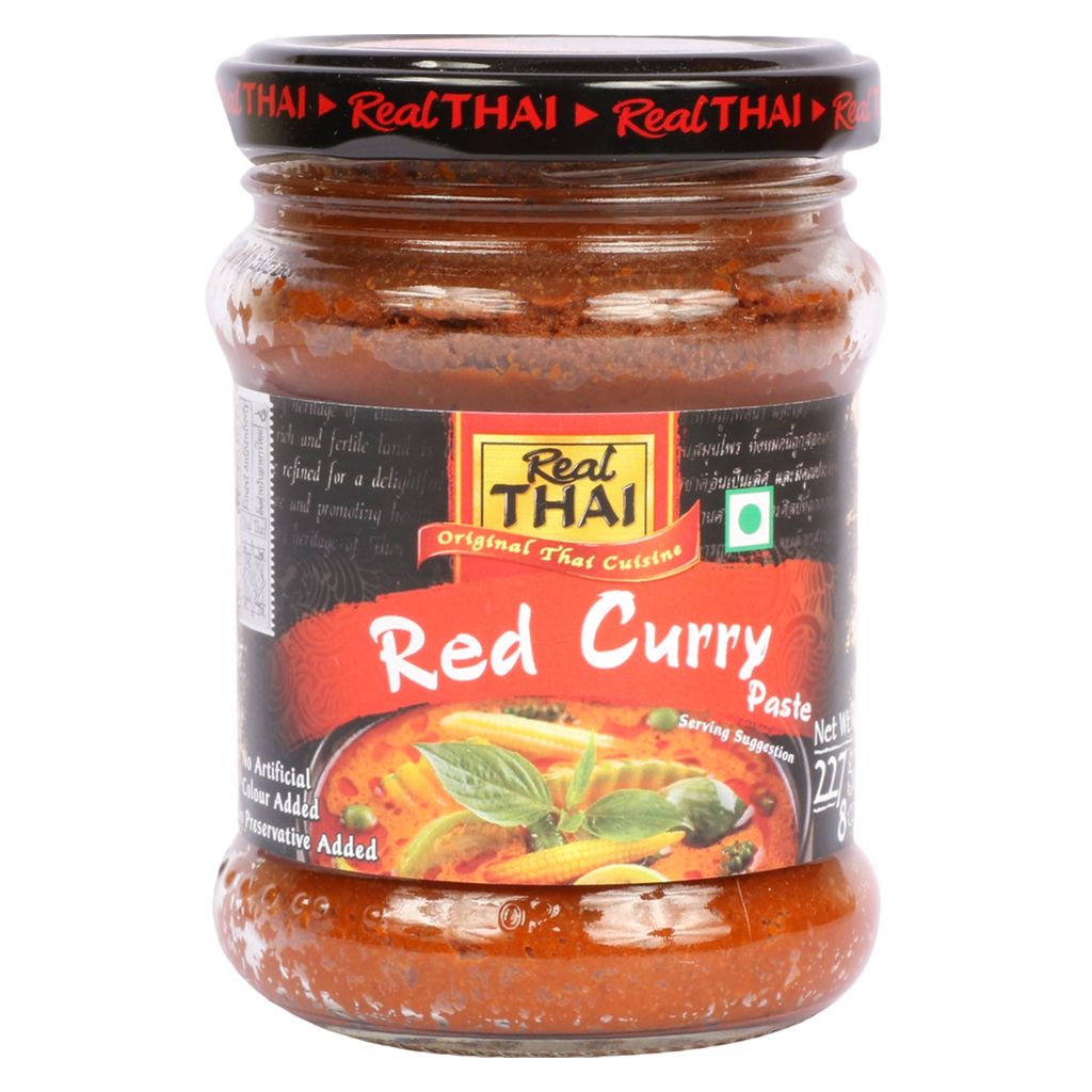 Real Thai Red Curry Paste 227 gm Glass Bottle
