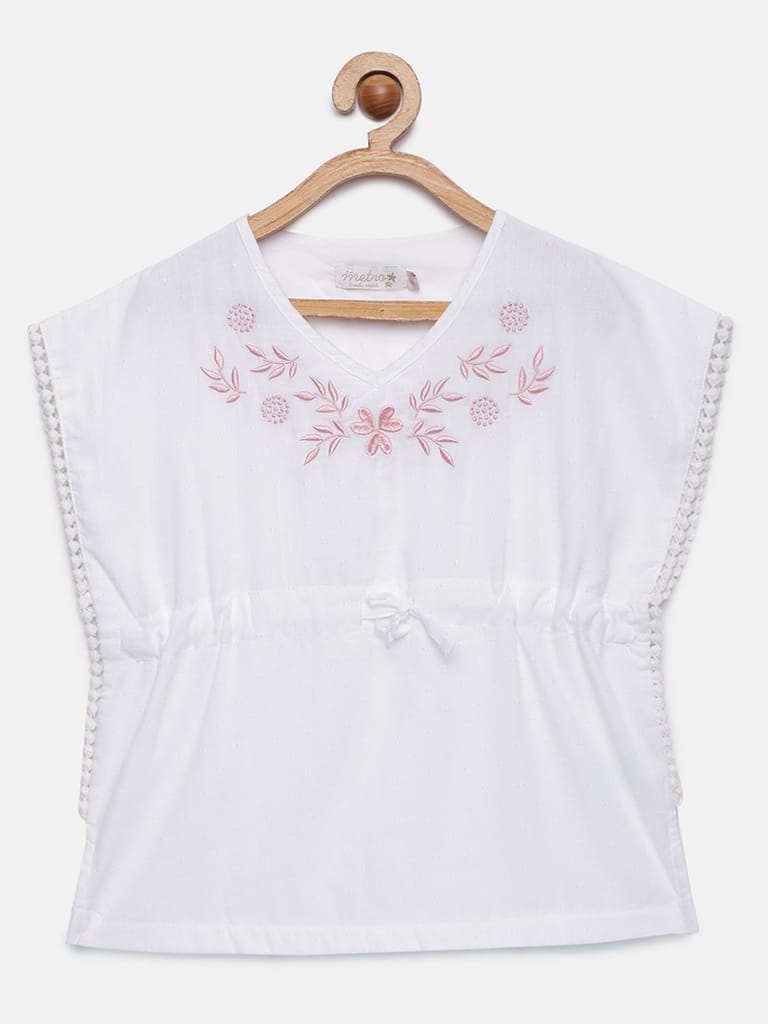 Girls Embroidered Kaftan Top