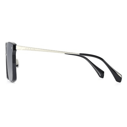 PARIM UV Protected Unisex Flat Lens Sunglasses, Frame: Gun Metal, Lenses: Non-Polarised Silver Mercury