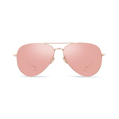 PARIM UV Protected Women's Aviator Sunglasses, Frame: Rose Gold, Lenses: Non-polarised Light Pink