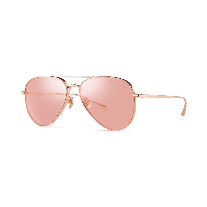PARIM UV Protected Women's Aviator Sunglasses, Frame: Rose Gold, Lenses: Non-polarised Light Pink