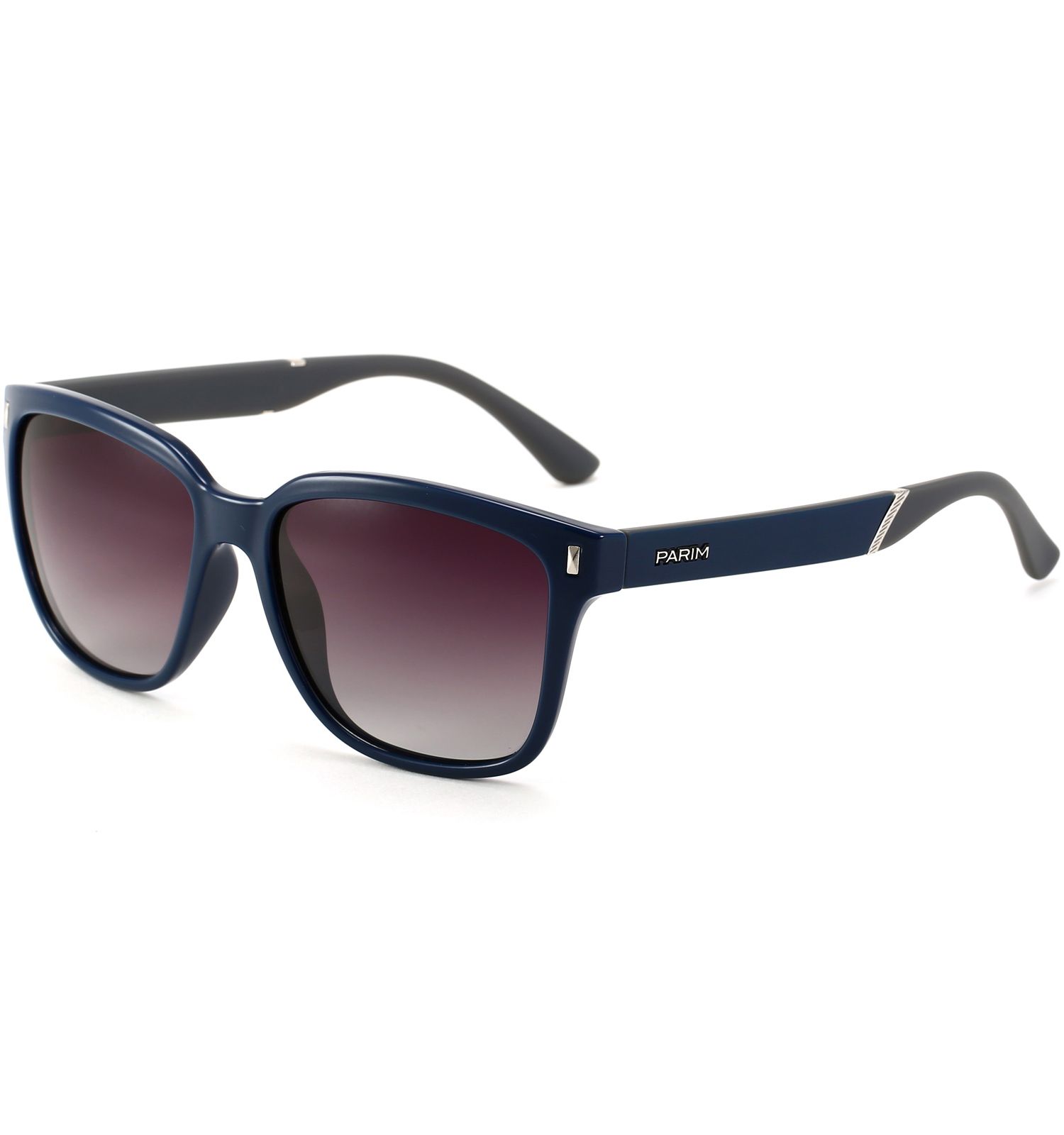 PARIM Polarized Unisex  Rectangular Sunglasses Blue::Grey Frame / Brown Lenses | SKU 1291 C1