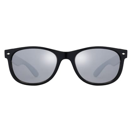 PARIM Polarized Unisex  Wayfarer Sunglasses Black Frame / Silver Lenses | SKU 1290 B1