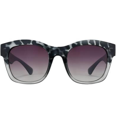 PARIM Polarized Women's Rectangular Sunglasses Black::Grey Frame / Grey::Violet Lenses | SKU 1289 S1